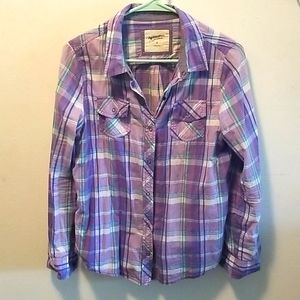 Arizona Jean Company Purple, Blue and Green Flanne